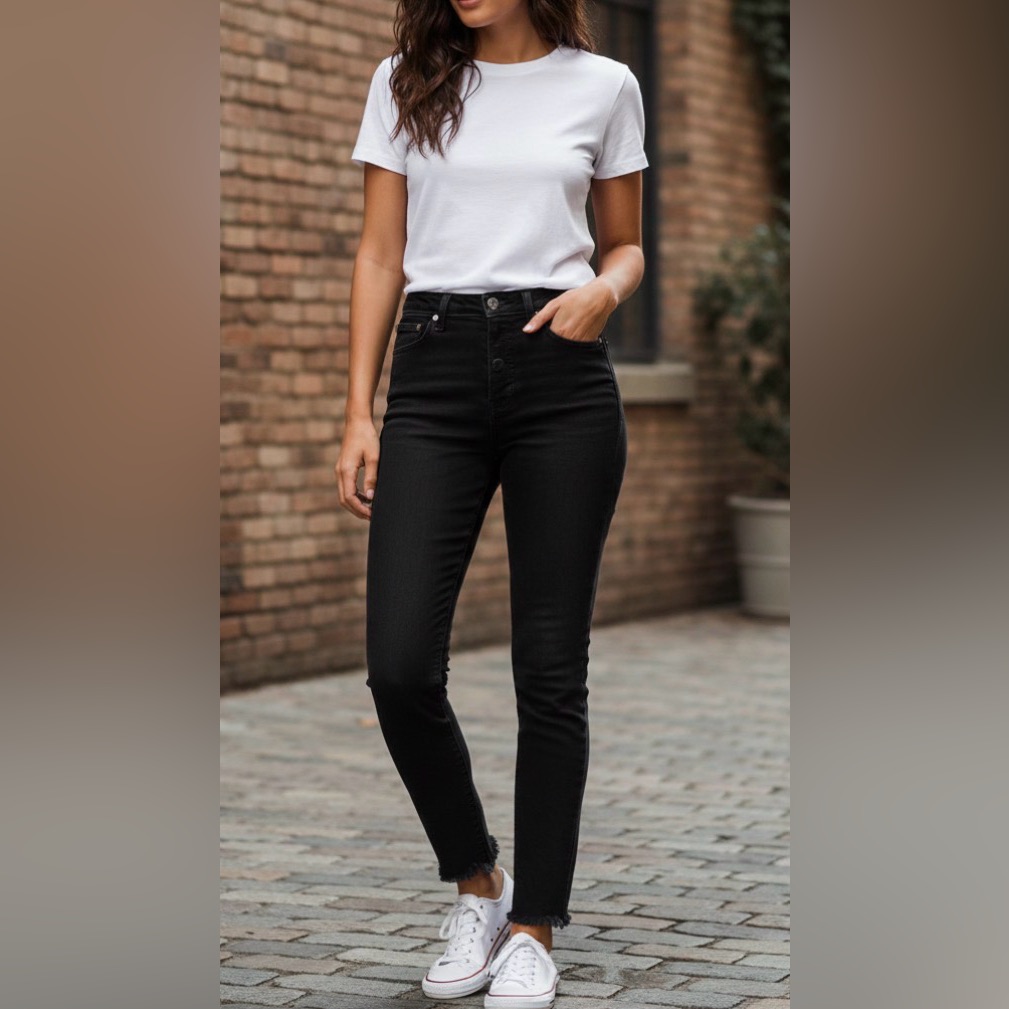 Re/Done Originals 2017 90’s High Rise Ankle Crop Black Made In Usa